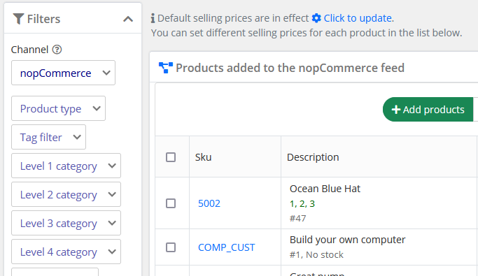Qblue Inventory integration with nopCommerce